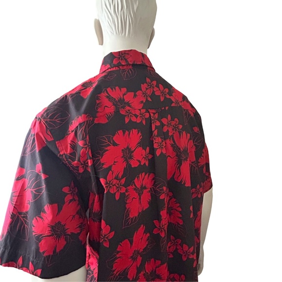 Chaps Easy Care Shirt Floral Hibiscus Tiki Hawaiian Button Front w/ Placket NWOT - Picture 9 of 16